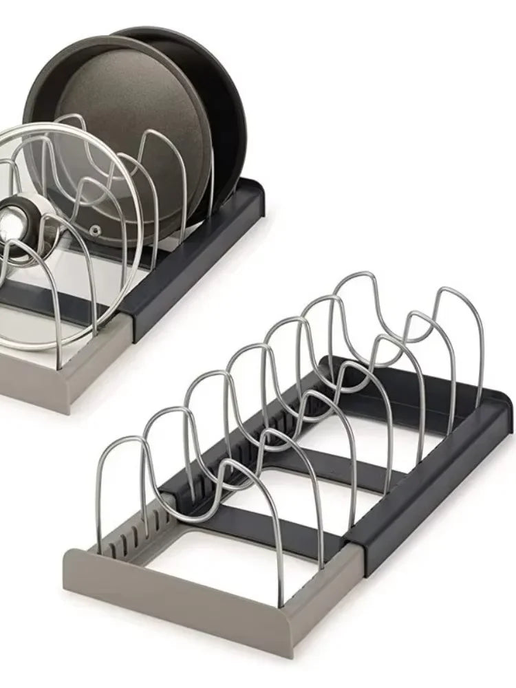 Expandable Pot, Pan & Lid Organizer Rack