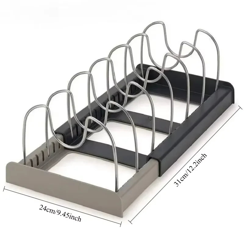 Expandable Pot, Pan & Lid Organizer Rack