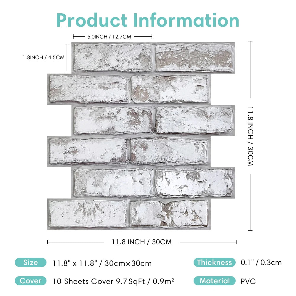 Peel & Stick Faux Brick Wall Panels | Easy DIY Home Makeover