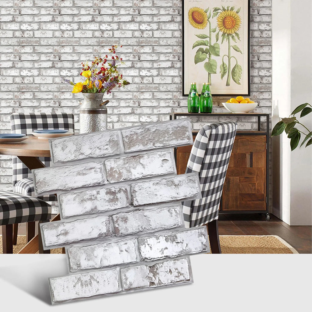 Peel & Stick Faux Brick Wall Panels | Easy DIY Home Makeover